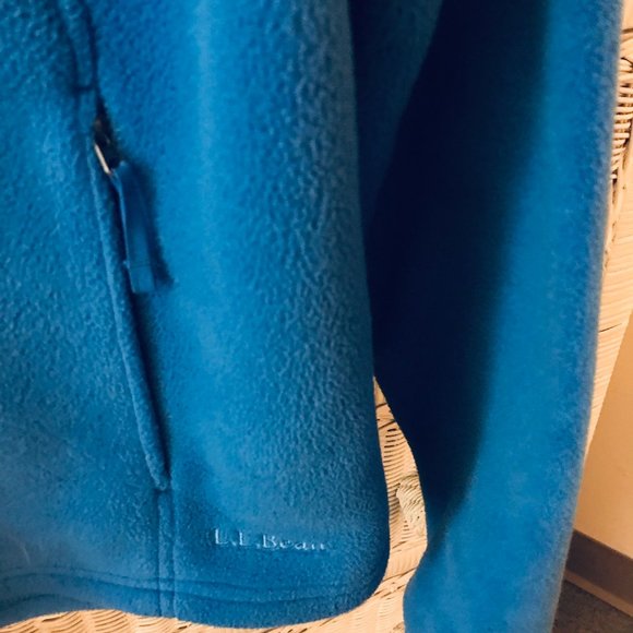 LL BEAN FLEECE JACKET Size M BLUE - Picture 4 of 6